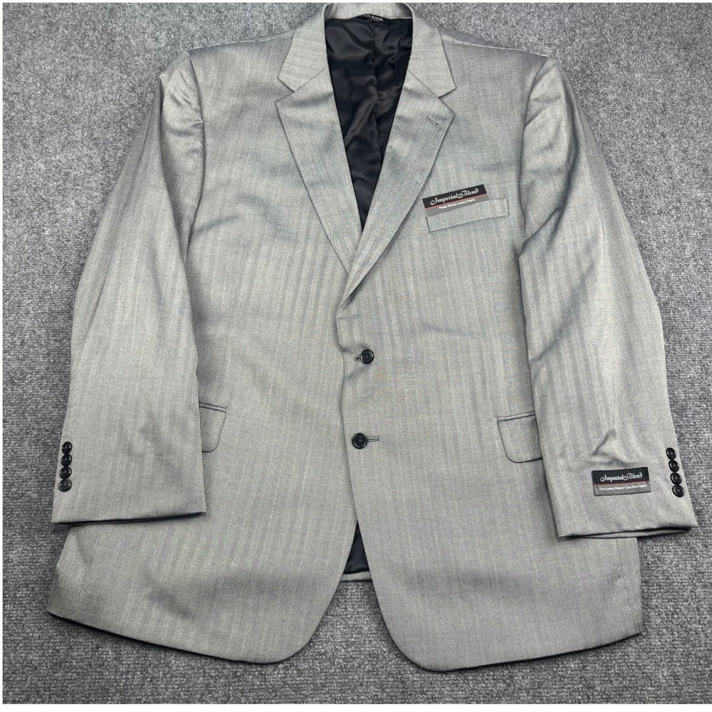 NWT Jos A. Bank Grey Blazer Grey Silk/Wool Herringbone Tweed 50R Sport Coat